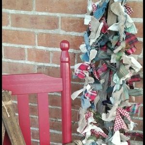 2 Vintage FARMHOUSE Rag Garlands Prim Home Decor